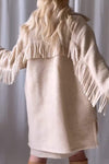 Women's Western Style Lapel Long Sleeve Tassel Casual Jacket