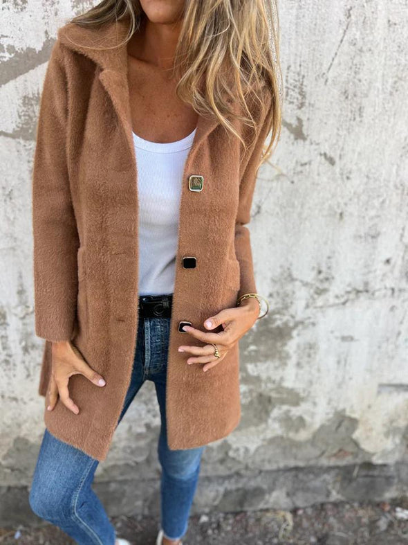 Casual Lapel Single-breasted Thick Coat