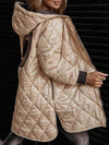 Women's Hooded Long-sleeved Diamond-patterned Casual Cotton Coat