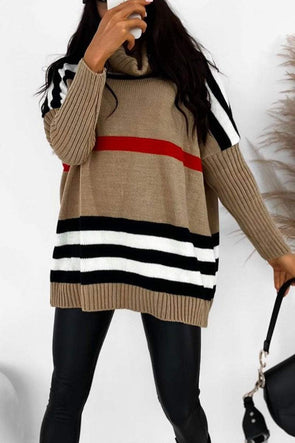 Casual Striped Long Sleeve Pullover Sweater