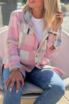 Casual Plaid Button-down Long-sleeve Hooded Shirt