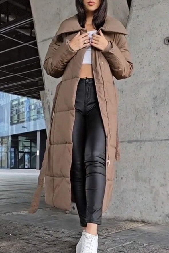 Women's Solid Color Long Coat