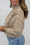 Women's Chunky Chain Knit Roll Neck Jumper