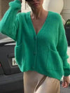 Women's V-neck Long Sleeve Button Cardigan