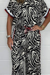 Women's Zebra Printed Top & Trouser Co-Ord
