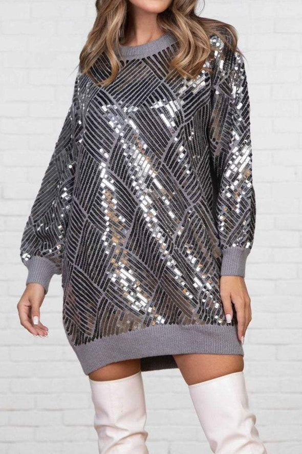 Women's Casual Sequined Knit Dress