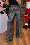 Women's Casual Fashion Sequin Shiny Wide Leg Pants