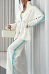 Women's High-neck Sequined Two-piece Suit