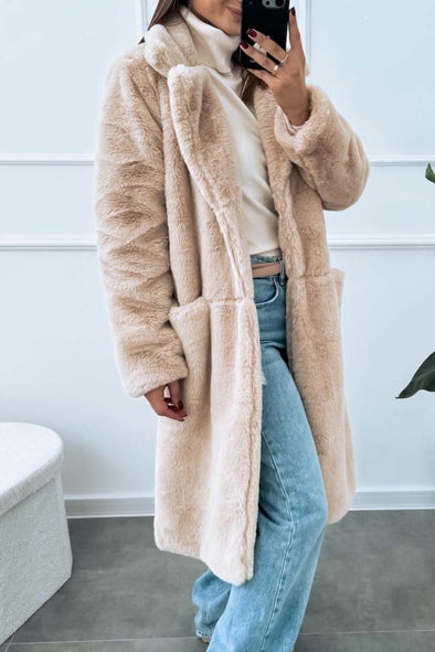 Women's casual loose plush coat