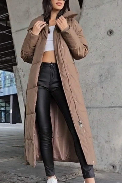 Women's Solid Color Long Coat