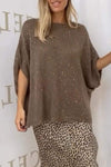 Women's Casual Round Neck Sequined Sweater