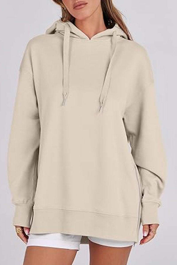 Women's Casual Solid Color Hoodie Top