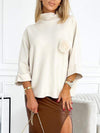 Women's Turtleneck Mid-long-sleeved Knit Sweater Top