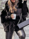 Women's Hooded Long-sleeved Fur Patchwork Winter Casual Coat