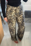 Women's Hot Diamond Shiny Leopard Print Casual Jeans