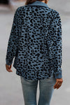 Women's Fashion Leopard Print Button Long Sleeve Jacket