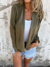 Women's Lapel Solid Color Casual Cardigan