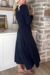 Women's casual half-button solid color knitted dress