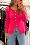 Women's Round Neck Single Breasted Knitted Cardigan