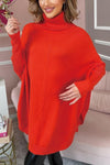 Women's Gorgeous soft knit oversized ribbed arm turtle neck jumper