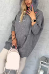 Women's Casual Hooded Long-sleeved Sweater