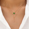 Double drop-shaped diamond necklace set of two