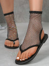 Mesh Diamond Sexy Lace Flat Sandals