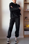 Women's Casual Solid Color Velvet Pants Suit