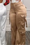 Women's Cool Satin Cargo Bag Pants