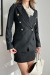 Women's Fashion Solid Color Lapel Asymmetric Placket Suit Jacket