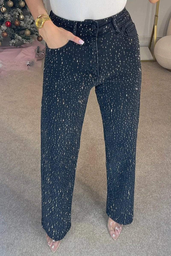 Women's Elegant Sparkling Straight-leg Jeans