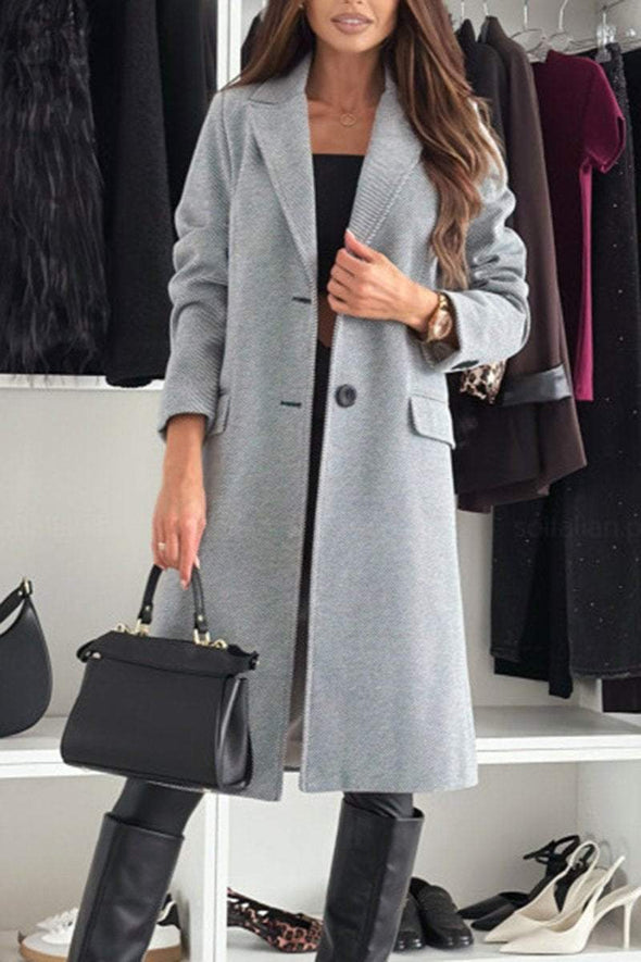 Women's Casual Solid Color Long Coat