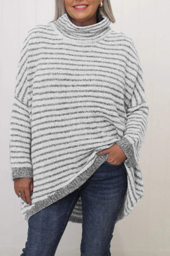 Women's Casual Striped Long Sleeve Sweater