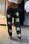 Women's Casual Star-studded Ripped Jeans