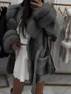 Women's Fur Lapel Fashion Coat