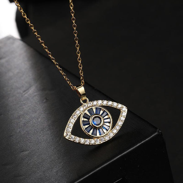 Colored Zircon Devil's Eye Necklace