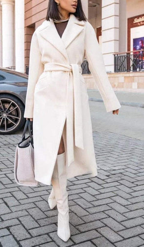 Women's Casual Lapel Long Trench Coat