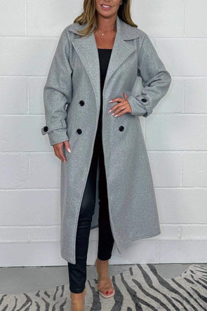 Women's Oversize Wool Look Belted Longline Coat