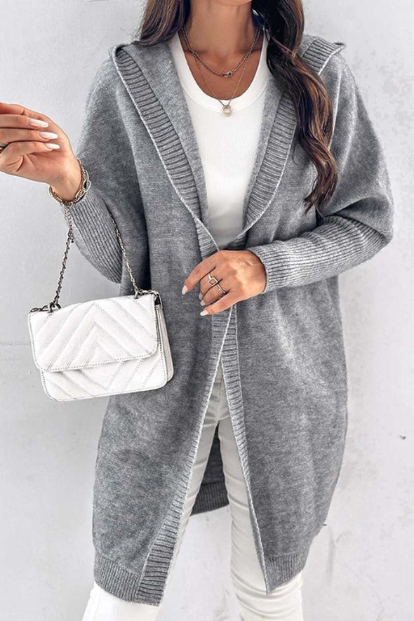 Women's Casual Loose Hooded Knitted Cardigan