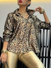 Women's Lapel Leopard Print Casual Shirt