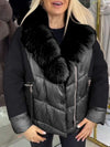 Women's Fur Collar Patchwork Hooded Coat