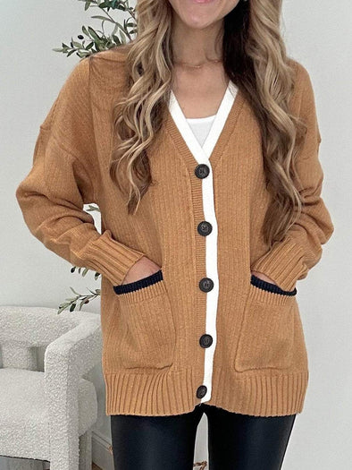 Women's Casual V-neck Knitted Cardigan