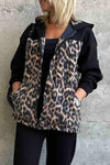 Leopard and Zebra Print Long-sleeve Zip Cardigan