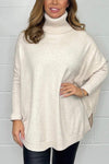 Women's Gorgeous soft knit oversized ribbed arm turtle neck jumper