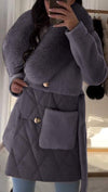 Women's Large Lapel Fur Contrast Coat