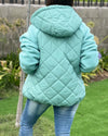 Women's Hooded Fur Patchwork Zipper Casual Cotton Coat