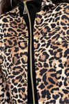 Women's Round Neck Long Sleeve Leopard Print Casual Suit