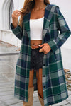 Women's Casual Loose Contrast Buttoned Hooded Jacket