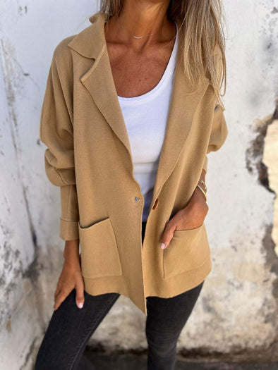 Women's Autumn and Winter Lapel Long-sleeved Casual Jacket