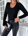 Women's Solid Color Textured Slim Stretch Blouse